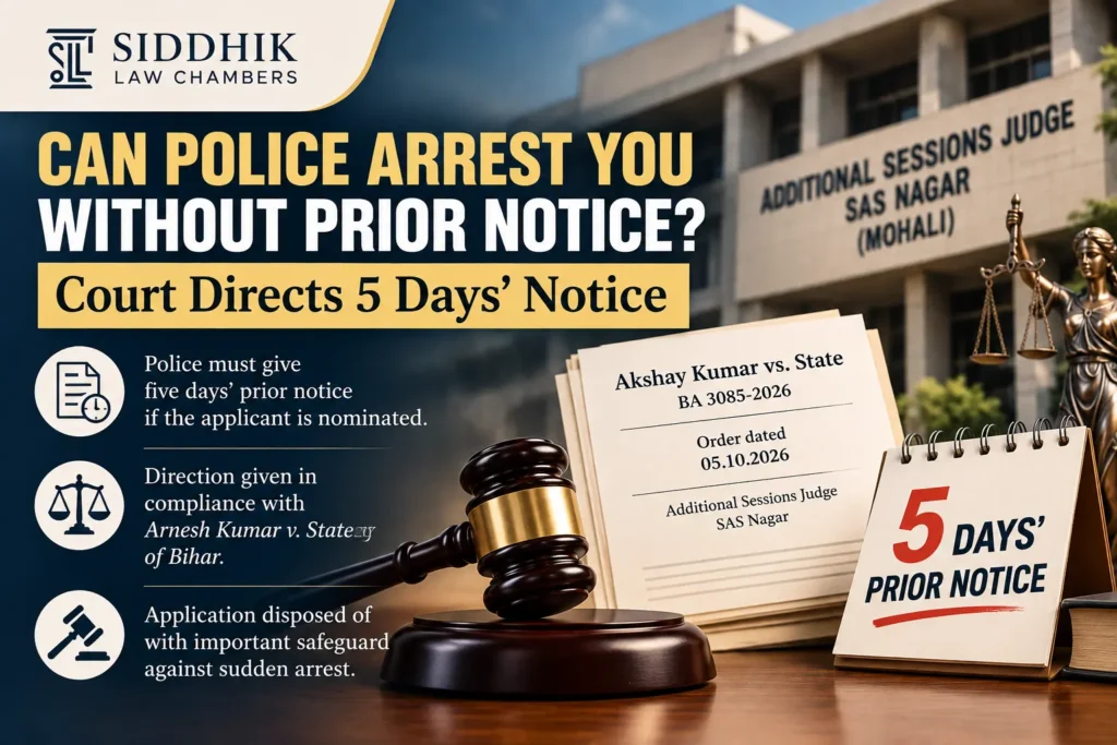 Five-Day Notice Before Arrest